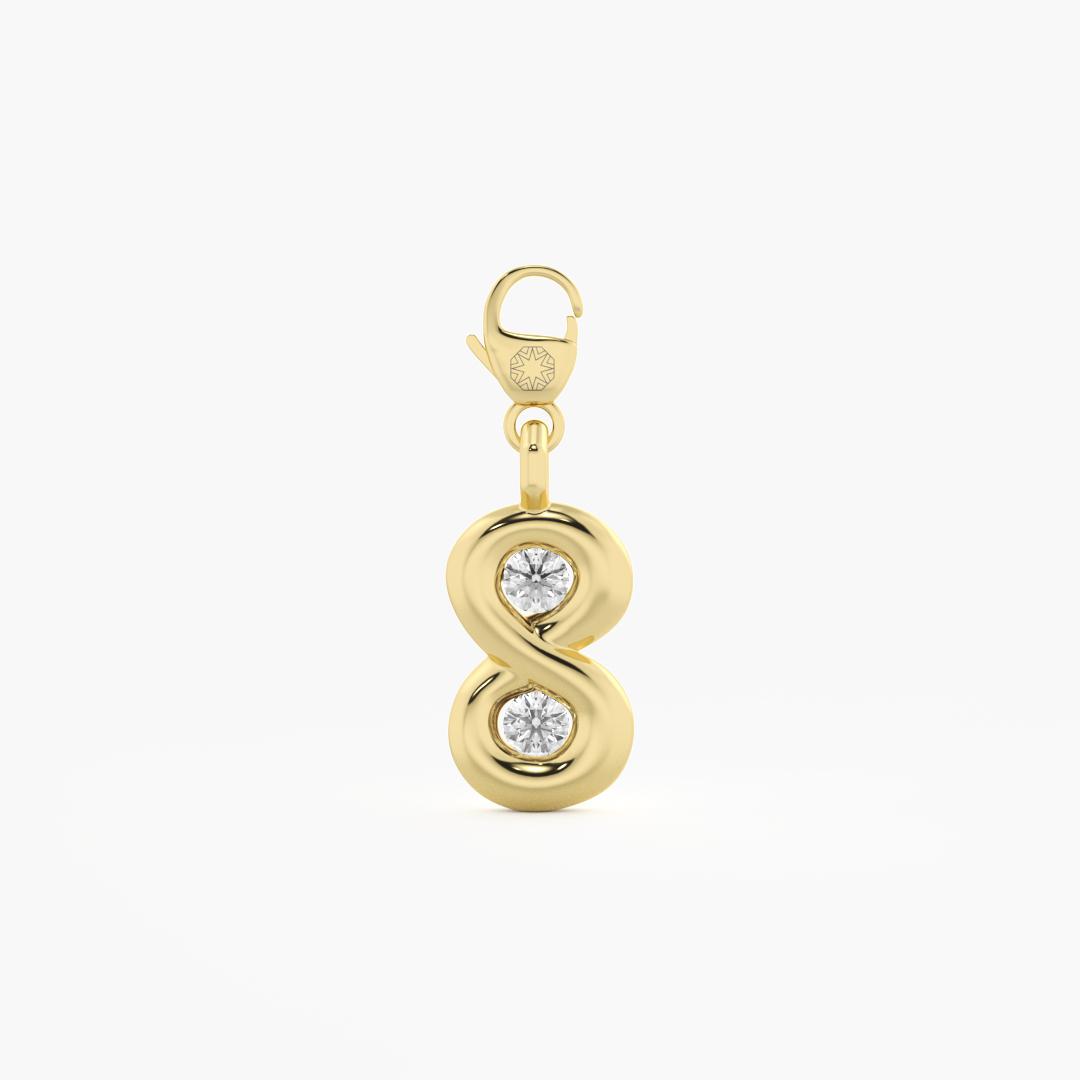 Lab Grown Diamond Numerical 'Number 8' Charm in 9K Yellow Gold (0.15 ct. tw.)