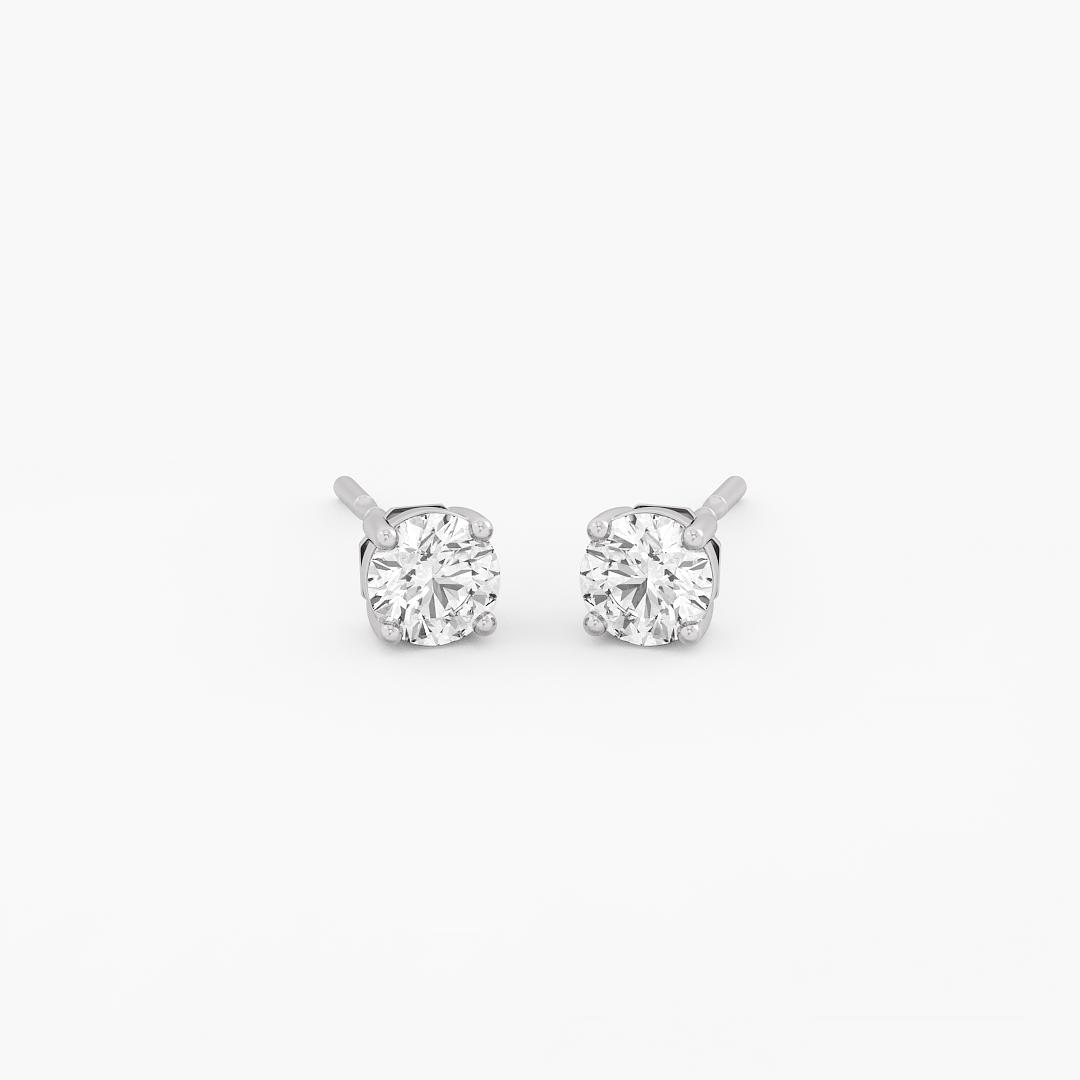 Classic Round Lab Grown Diamond Stud Earrings in 18K White Gold (0.50 ct. tw.)